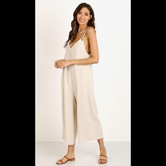 Show Me Your MuMu Pants - NWT Show Me Your Mumu Jansen cream jumpsuit size XL